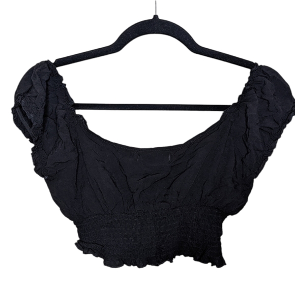 Shein Black Milkmaid Off-Shoulder Crop Top, Size S 🖤 - Picture 7 of 10